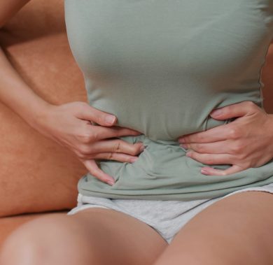 Woman suffer from stomach pain