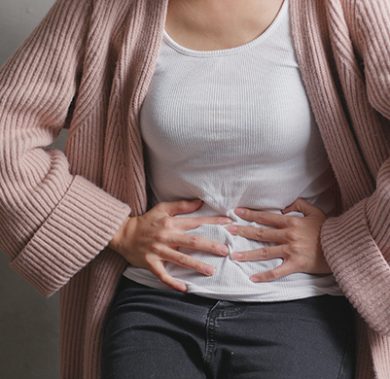 Woman suffer from stomach pain